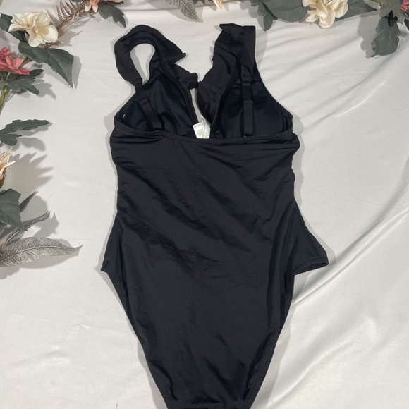 NEW Sea Level [ 4 US ] Ruffle Frill One-Piece Swimsuit in‎ Black - Picture 7 of 11